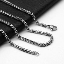 스테인레스 스틸 스퀘어 롤로 체인 목걸이 1 개 라운드 박스 남성 여성 너비 2mm-5mm