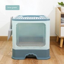 강아지에어탱크 펫 드라이룸 애견 드라이기 하우스형 화장실 대형 접이식 밀폐 공간 배변 상자 두꺼운 청소 용품 스플래시 방지 서랍 유형 고양이, Green