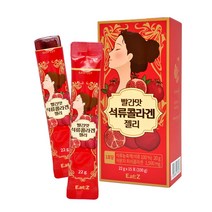 E.atZ 빨간 석류콜라겐 여성건강 피쉬콜라겐 중년여성 건강착즙 에스트로겐 엘라그산 함유 저분자 젤리형 22g X 15포, 2통