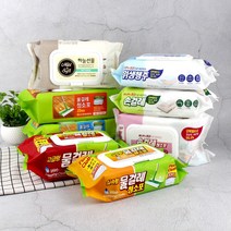 물티슈 물걸레 청소포 위생행주 손걸레 x 5개 구성, 하늘선물물티슈 100매 5개