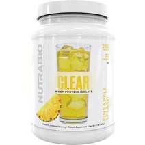 NutraBio Clear Whey Protein Isolate –Non-GMO Zero Lactose – fruit flavours 20, 파인애플 스플래시, 1.1파운드(1팩)