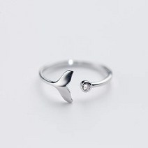 행운 성공 재물복 물고기 반지 애끼 925 Sterling Silver Fish Tail Adjustable Rings For Women Wedding Engagement Aest