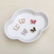 메탈 작은나비 팬던트 참장식, 연핑크