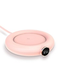 USB 머그 컵 받침대 머그워머 온도유지 보온접시 Dc 5 v usb 난방 따뜻한 컵 매트 항온 코스터 3 어 디지털 디스플레이 조정 커피 밀크 티 용 타이밍 히터 휴대용 사무실, 분홍