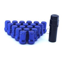 자동차볼트 너트 너트캡 풀기 20pcs M12 X 15 125 Honda Toyota Nissan 용 도난 방지 블루 스틸 볼크 레이싱 카 휠 림 러그 잠금, RAINBOW+M12x1.5