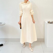 퍼니걸스 9549 데일리 후드 핀턱 플레어 롱 원피스 여성의류
