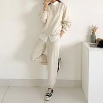 퍼니걸스 9635 루즈핏 맨투맨 조거 트레이닝 세트 여성의류