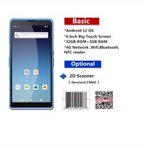 2D 바코드 스캐너 블루투스 안드로이드 데이터 수집기 하니웰 QR 재고 있음 무선 4G GPS PDA, 03 CM60_02 EU