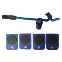 가구 무거운짐 옮기는 도구 피아노 냉장고 옮기기 도비 바퀴 lber 5pcs 운송 리프터 세트 무거운 물건 이동 핸드 휠 바 발동기 장치 달린 무버 롤러, 푸른