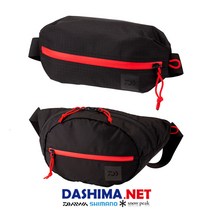 다이와DAIWA 보조가방 MP 힙백 (A) 블랙 레드 피싱블루, MP 힙 백, M(A) 블랙 레드