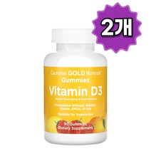 California Gold Nutrition 비타민D3 구미젤리 90개 X 2통, 기본