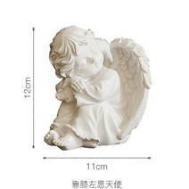 유럽식 빈티지 천사 조각상 캔들 홀더 스타일 북유럽 레트로 귀여운 오브제, AT.생각하는 천사
