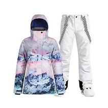 GSOU SNOW 여성용 스키 재킷 및 바지 방수 방풍 스노우수트 스노우보드 코트 단열 따뜻한 겨울 눈