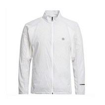 코오롱스포츠 남성 트레이닝 하이브리드 자켓 화이트 트래코트 메쉬 소재 통기성 우수 재귀반사 로고 프린트 바람막이 점퍼 JWJJM20371WHX