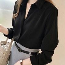 베이직남방셔츠 데이트룩스타일링 정장 깔끔 스타일 여자 쉬폰 베이직 블라우스 코디-72394EA