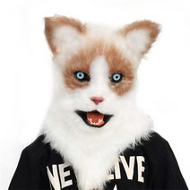 고양이 두건 인간 착용 시뮬레이션 마스크 플러시