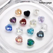 하트 론델 비즈 10mm, 12.네이비AB(5개)