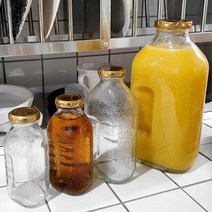 추억의 델몬트 병 물병 주스병 우유병 보리차 커피 단단한 잘 까페 홈까페, 245ml