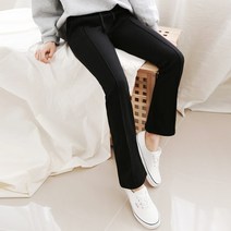 인디오 여성용 면 밴딩 핀턱 트레이닝 부츠컷 NZC5152