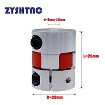 동력전달부품 새로운 세 개의 턱 d20l25 커플러 d20 l25 알루미늄 플럼 플렉시블 샤프트 bw 커플 링 모터 커넥터 솔리드 고무 패드 566.35810mm, 나에게 메시지를 줘