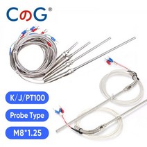 프로브 나사 케이블 열전대 오븐 온도 센서 0-800 도 M8 1m 2m 3m 5m K J PT100 타입 50mm 150mm 100mm 200mm, 5m M8 J