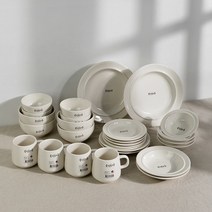 카카오7시라쿠스 메이플 디너 한식 4인 식기 세트 (26pcs), 화이트+밴드 브라운