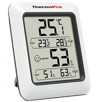 ThermoPro 써모프로 습도계 디지털 온습도계 실내 온도계 습도계 얼굴 마크 세련된 최저온습도 표시 TP50