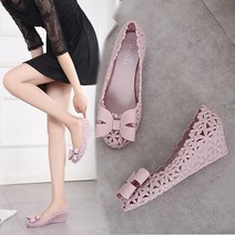 SAMARA 하빗 여름여성 웨지힐 플랫 젤리슈즈 레인 비치 펀칭 570009352954