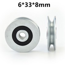 10pcs/50pcs V Groove 6*33*8mm Iron Shell Steel Wire Hanging Wheel Guide Roller Bearing Pulley 6x, 50pcs, 50개