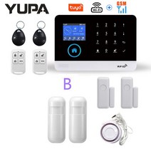 자전거 오토바이 도난방지 경보기 전동 원격 와이파이 GSM 홈 보안 경보 시스템 무선 키보드 및 모션 센서 도난 방지 TUYA 앱 제어 스마트 키트, 7.B - AU 플러그