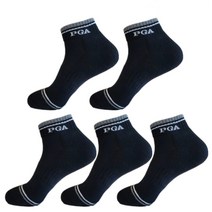 (5족 세트) PGA 남성 골프 메쉬 쿠션 골프 스니커즈 양말, PGA 2선 스니커즈 블랙 5족