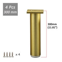 80-300mm 현대 스타일 가구 피트 다리 조정 가능한 알루미늄 소파 TV 스탠드 캐비닛 드레서 침대 골드, 4PCS 300mm
