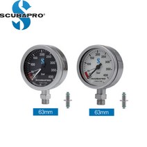 스쿠버프로 황동 압력 게이지 캡슐 63mm, 블랙페이스