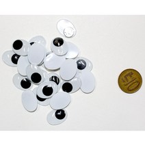눈알 타원 비접착 인형만들기 만들기재료, 눈알 타원 비접착 20mm