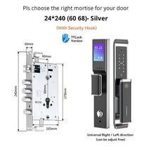지문인식기 3D 얼굴 인식 니트 TTlock 방수 블루투스 와이파이 지문 스마트 잠금 전자 지능형 생체 코드, 01 3S01-ROUND