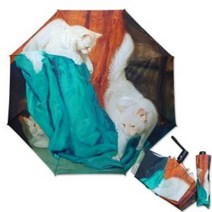 3단 명화 우산 놀이하는고양이 아서헤이어 완전 자동 국산 수제 제작 선물 패션 헬로레인캣츠