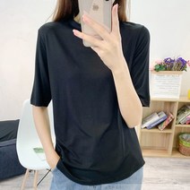 [루디아스러버] 여성 찰랑찰랑 쿨링 5부소매 티셔츠