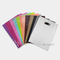 나이스팩 PE링 가공 무지봉투 손잡이 쇼핑백 22cm x 31cm 컬러10종 100장, 투명