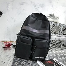 기타 남여공용 캐주얼 백팩 스트릿 대학생가방 수납력 블랙