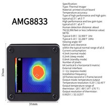 열화상 카메라 적외선온도기 열감지 MLX90640 인치 TFT 스크린 LCD 디스플레이 디지털 적외선 열 화상 온도 센서 휴대용 IR 온도계, 7.AMG8833
