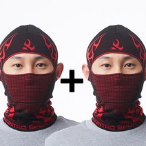 1+1 오토바이 바라클라바 동계 자전거복면 방한 바라클라바, 불꽃:보라 2pcs