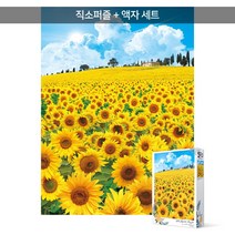 500피스 직소퍼즐+액자세트 - 맑은하늘 아래 피어오른 해바라기 (액자포함), 단품, 단품
