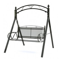 빈티지 아치형 벤치 그네 흔들 의자 야외 정원 베란다, 화이트 스윙 시트 체인 후크 세트 거치대 없음