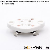 4pin 세라믹 튜브 소켓 300B 811 45 71A 572B 2A3 5U4G 패널 섀시 마운트 Hifi 오디오 빈티지 앰프 DIY 피, [02] Gold Plated