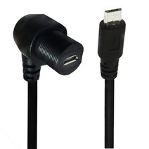 마이크로 USB 암수 내장 설치 패널 케이블 자동차 트럭 선박용 오토바이 계기판, 0 Straight_0 0.3m
