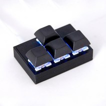 매크로마우스4key 프로그래밍 가능한 매크로 미니 키보드 지원 Linux Windows MacOS Type-c USB 마우스 핫, 01 Blue switch keyboard, 01 1m cable