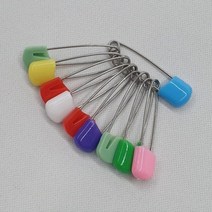 컬러 큰 옷핀 오픈 방지 브로치 옷 고정핀 중형 10P 레이디 매너 브러찌 벌어짐 여밈핀 브롯치 블라우스 스카프 원피스 고정 장식 포인트 셔츠 침대 이불 시트 홀더 브롯지