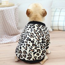 코코스튜디오 예쁜 강아지옷 고양이 양털 호피 티셔츠, 코코 양털 호피 티셔츠/베이지