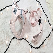 뽀미코코 강아지 가슴 하네스 코트 반려견 리드줄, 하네스 + 리드줄_메쉬  레드 XS
