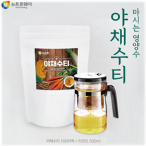 야채수 티 100 티백 + 티포트 차 채소수 무 당근 우엉 호박 작두콩 야채 채소 물 tea 영양수 추천, 1개, 1.5g